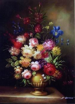 Floral, beautiful classical still life of flowers.127